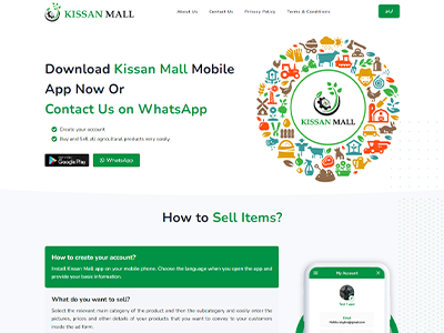 Kissan Mall | App Landing Website